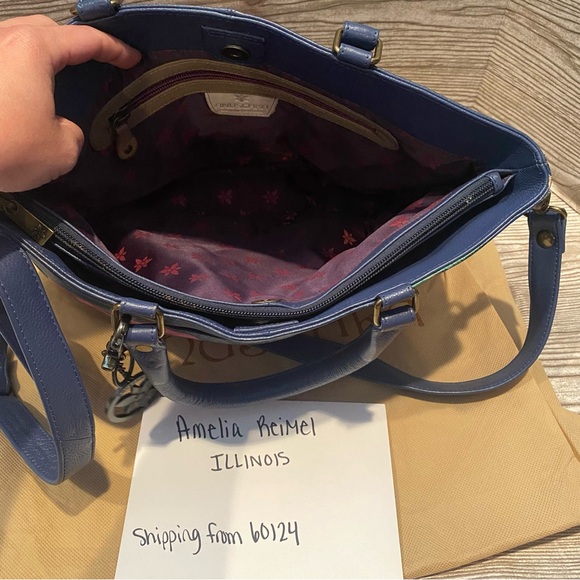 Anuschka Large Crossbody Satchel in Moonlit Peonies with Matching Wallet - Picture 14 of 15